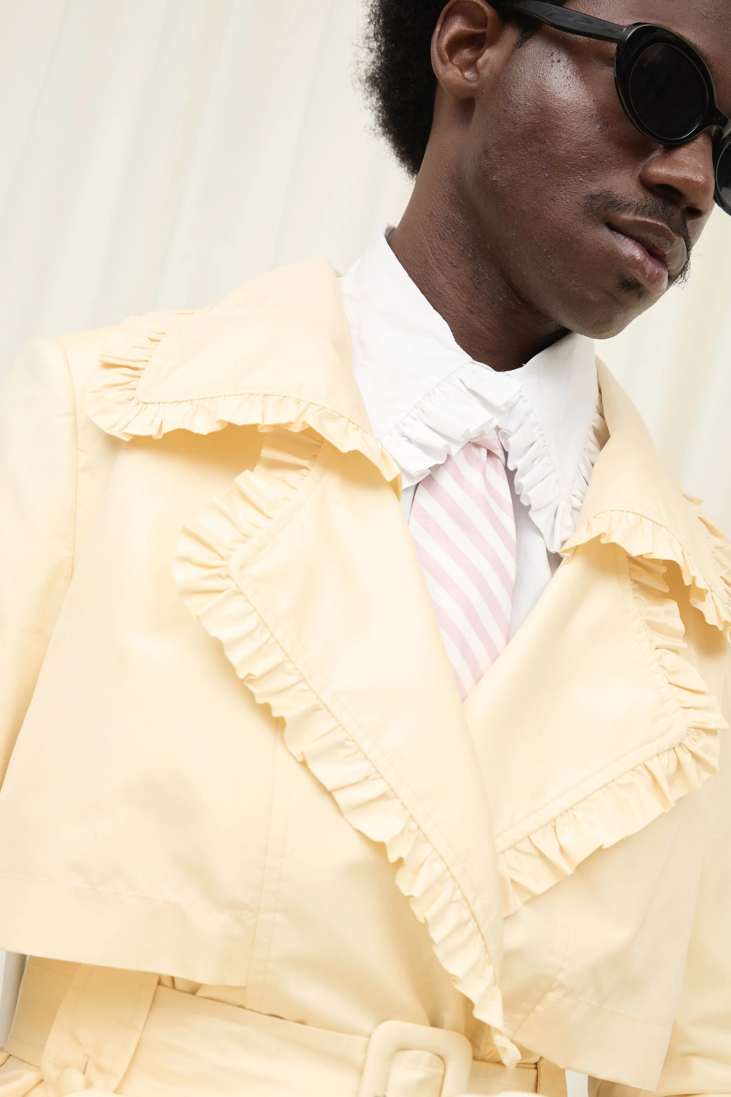 Faye Lace Trim Trench Coat - Silk Taffeta — Tanner Fletcher